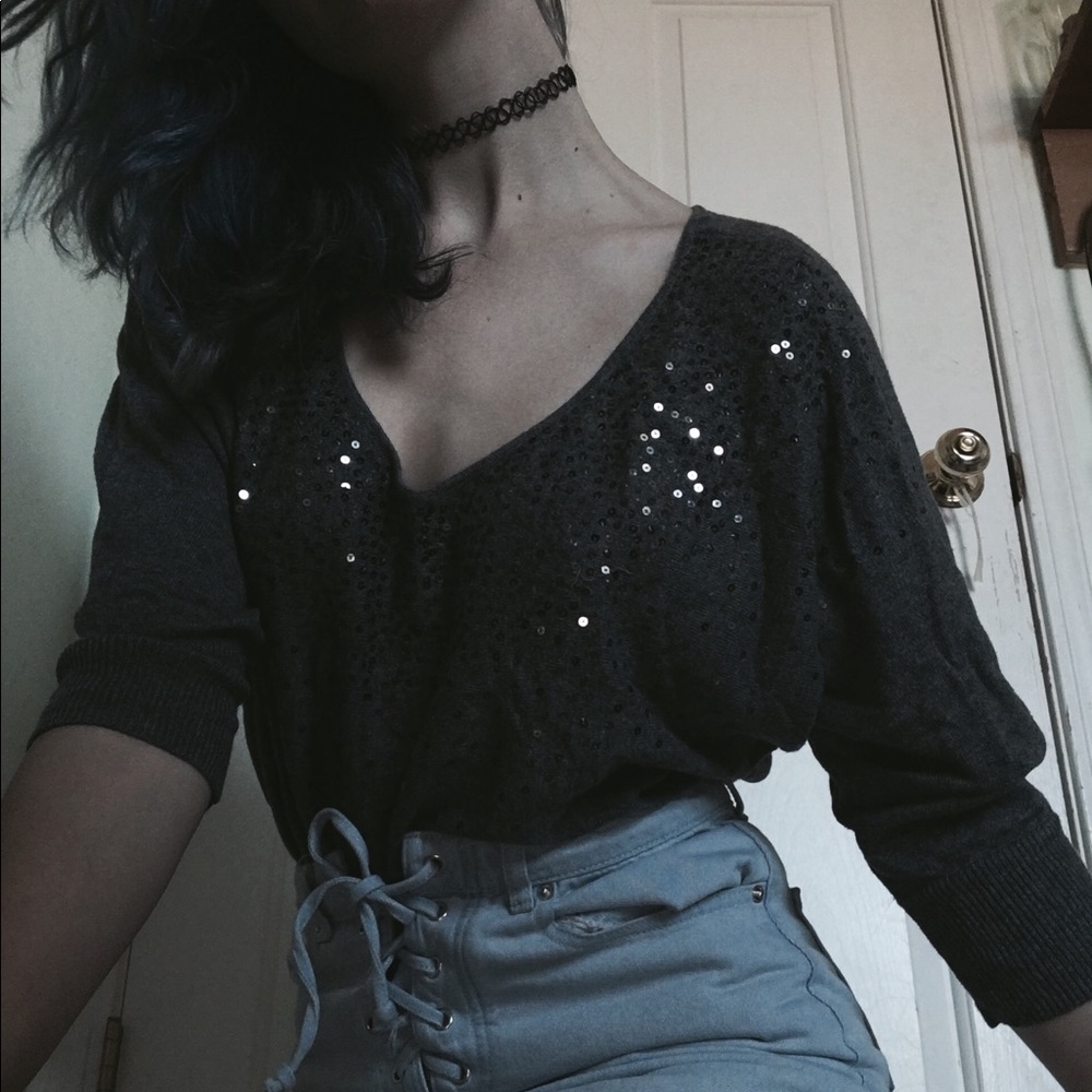 Sequin grey sweater